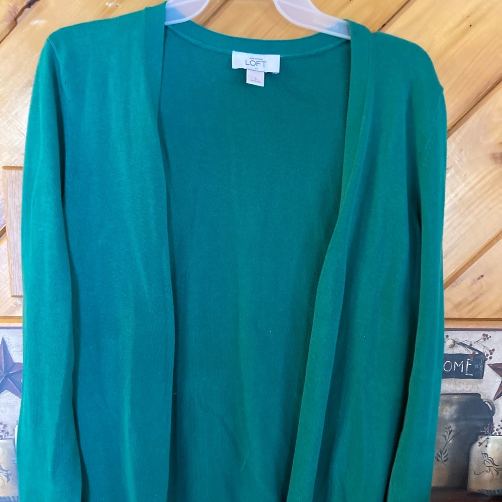 LOFT green cardigan